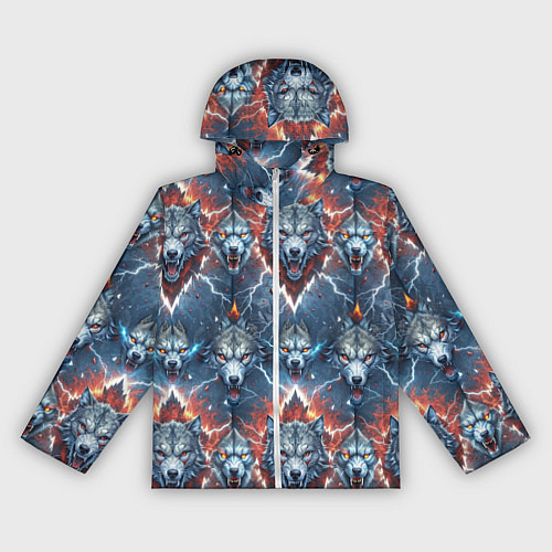 Женская ветровка Волчки эпичный паттерн / 3D-Белый – фото 1