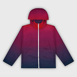 Ветровка с капюшоном женская Сумерки градиент от красного к синему, цвет: 3D-белый