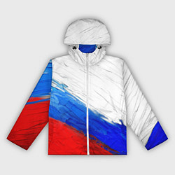 Ветровка с капюшоном женская Триколор красками, цвет: 3D-белый
