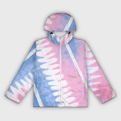 Ветровка с капюшоном женская Полоски в стиле тай дай, цвет: 3D-белый