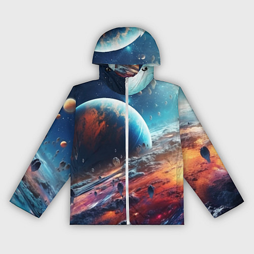 Женская ветровка Космос фантастическая планета / 3D-Белый – фото 1