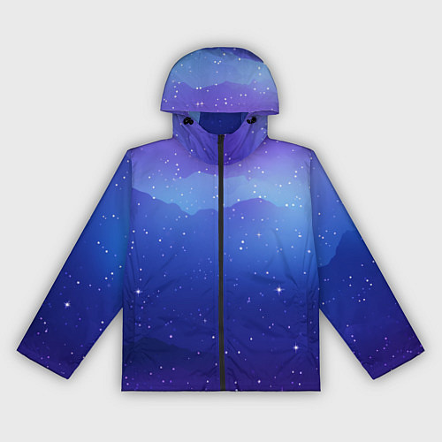 Женская ветровка Синий космос и звезды / 3D-Черный – фото 1