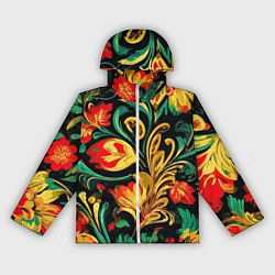 Ветровка с капюшоном женская Хохлома акварель, цвет: 3D-белый