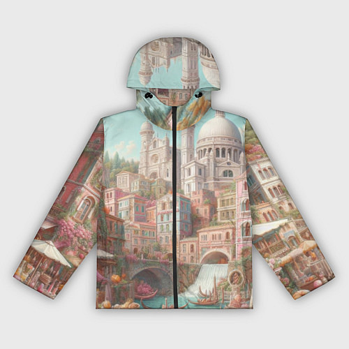 Женская ветровка Город в восточном стиле / 3D-Черный – фото 1