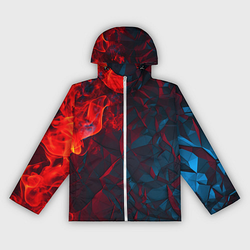 Женская ветровка Темная абстракция с разломом красных плит / 3D-Белый – фото 1