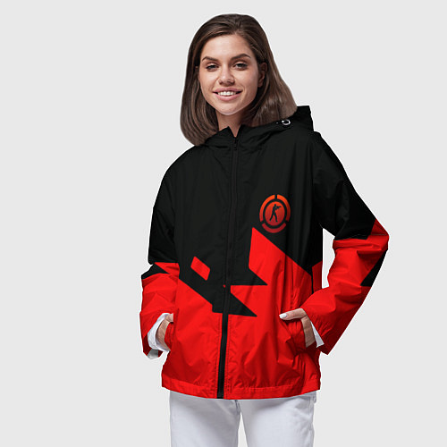Женская ветровка CSGO стильная геометрия красный / 3D-Черный – фото 3