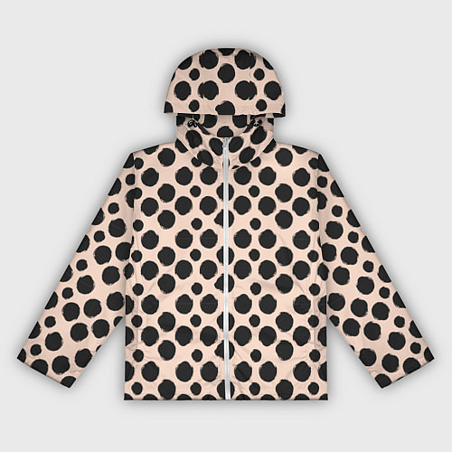 Женская ветровка Гороховый тренд черный на кремовом / 3D-Белый – фото 1