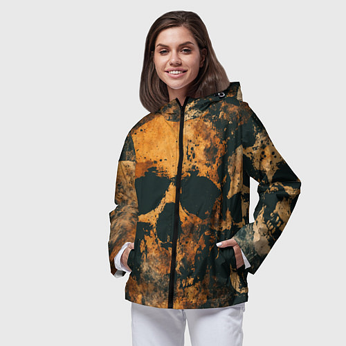 Женская ветровка Гранжевые черепа / 3D-Черный – фото 3