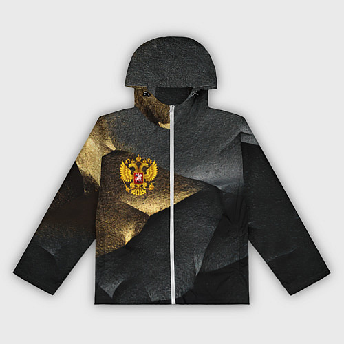 Женская ветровка Золотой герб России на темном фоне / 3D-Белый – фото 1