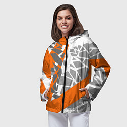 Ветровка с капюшоном женская Racing texture, цвет: 3D-черный — фото 2