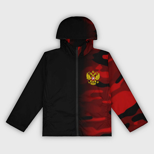 Женская ветровка Герб РФ камуфляжная тексткура / 3D-Черный – фото 1