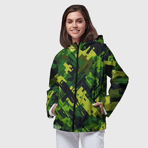 Женская ветровка Camouflage - pattern ai art / 3D-Черный – фото 3