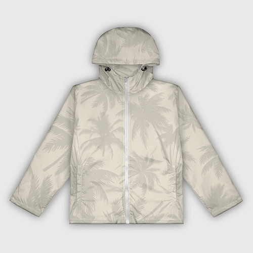 Женская ветровка Бежевые пальмы паттерн / 3D-Белый – фото 1