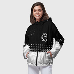 Ветровка с капюшоном женская Among us геометрия, цвет: 3D-черный — фото 2