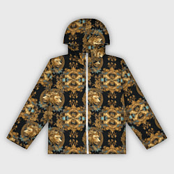 Ветровка с капюшоном женская Изящные переплетения с головами львов, цвет: 3D-белый