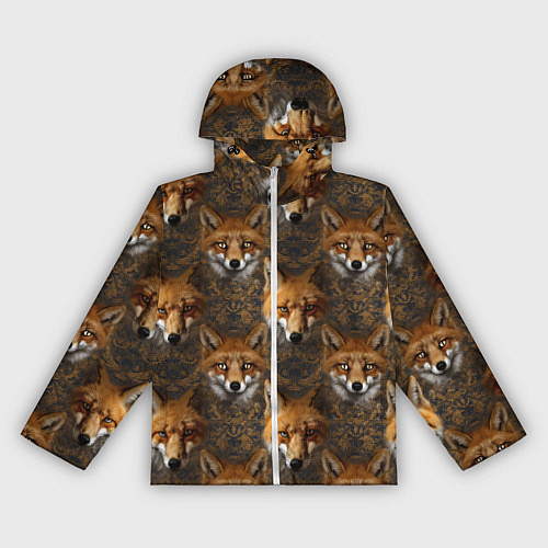 Женская ветровка Лакшери паттерн с золотыми лисицами / 3D-Белый – фото 1