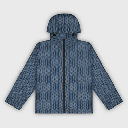 Ветровка с капюшоном женская Серо-синий текстурированные полосы, цвет: 3D-черный