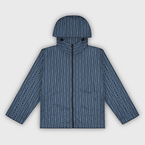 Женская ветровка Серо-синий текстурированные полосы / 3D-Черный – фото 1