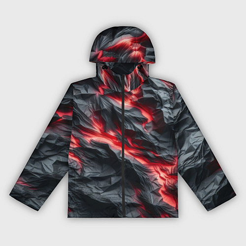 Женская ветровка Раскаленная лава на горных камнях / 3D-Черный – фото 1