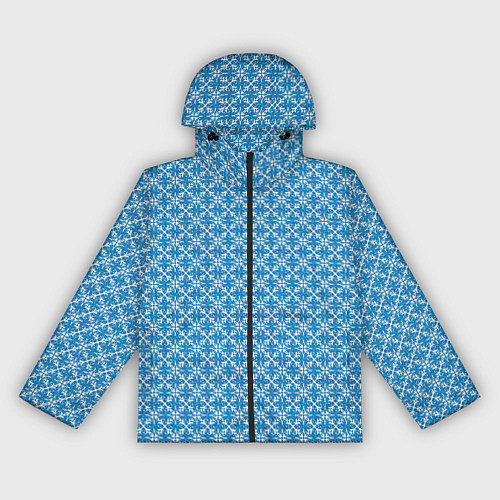 Женская ветровка Сине-белый узорчатый / 3D-Черный – фото 1