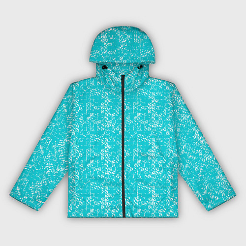 Женская ветровка Бело-голубой паттерн квадратики / 3D-Черный – фото 1