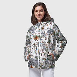 Ветровка с капюшоном женская Герои 3 Карта Башни, цвет: 3D-белый — фото 2
