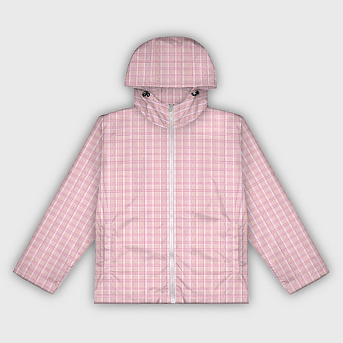 Женская ветровка Розовый паттерн клетка / 3D-Белый – фото 1