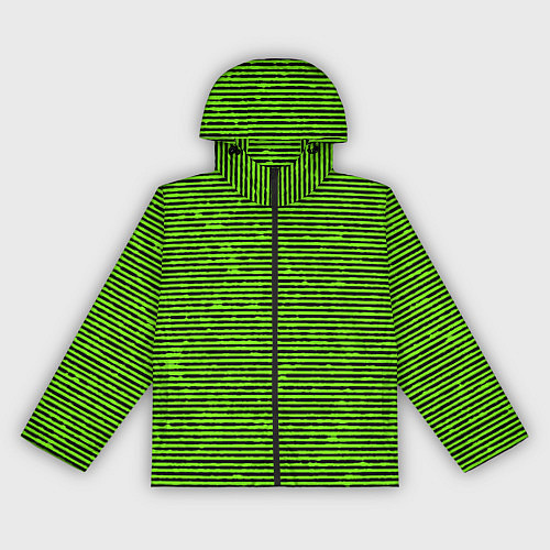 Женская ветровка Чёрно-салатовый полосатый / 3D-Черный – фото 1
