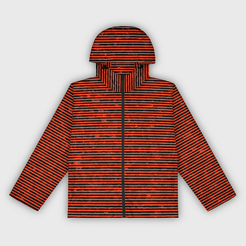 Женская ветровка Чёрно-оранжевый полосатый / 3D-Черный – фото 1