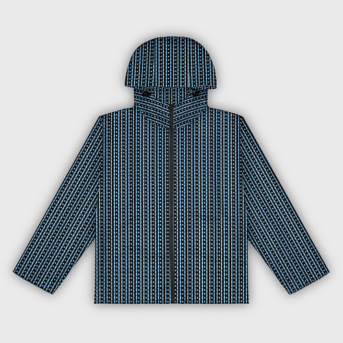Женская ветровка Чёрно-синий полосы в горошек / 3D-Черный – фото 1