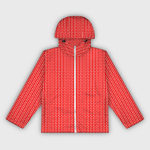 Женская ветровка Красный в белые маленькие полоски / 3D-Белый – фото 1