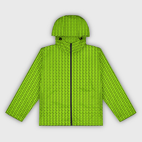 Женская ветровка Ярко-зелёный в маленькие чёрные полоски / 3D-Черный – фото 1