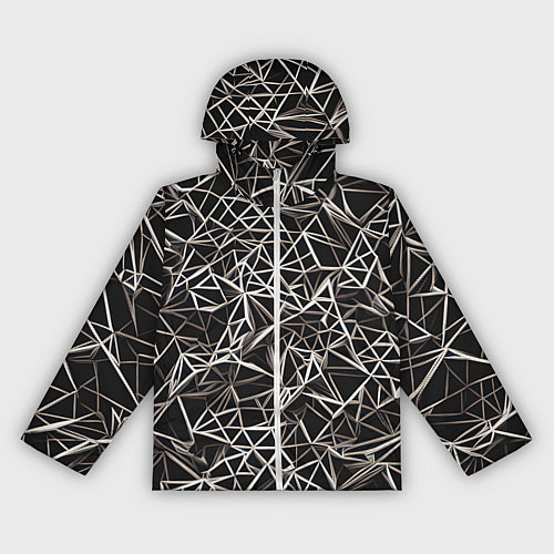 Женская ветровка Белые линии на чёрном фоне / 3D-Белый – фото 1