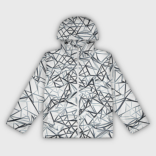 Женская ветровка Чёрные хаотичные линии на белом фоне / 3D-Белый – фото 1