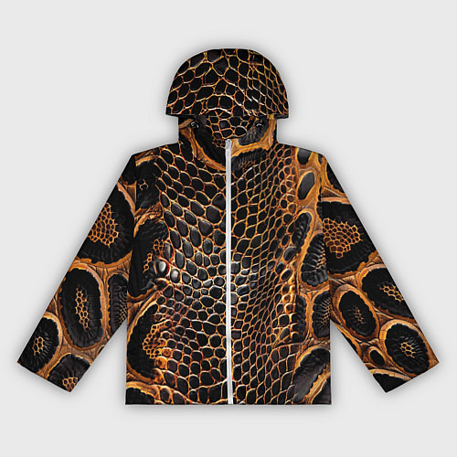 Женская ветровка Реалистичная кожа змеи темно коричневая / 3D-Белый – фото 1