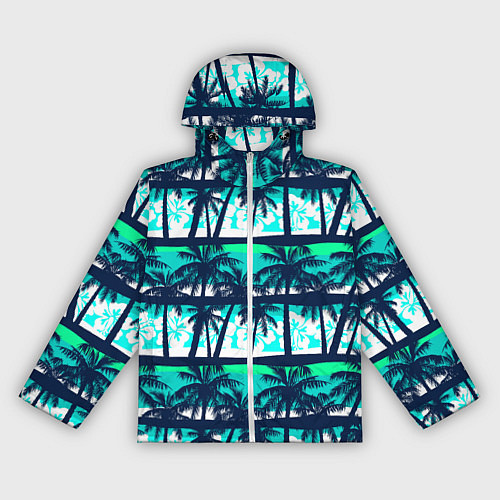Женская ветровка Тропический франжипани с пальмами / 3D-Белый – фото 1
