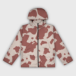 Ветровка с капюшоном женская Коровий паттерн коричневого цвета, цвет: 3D-черный
