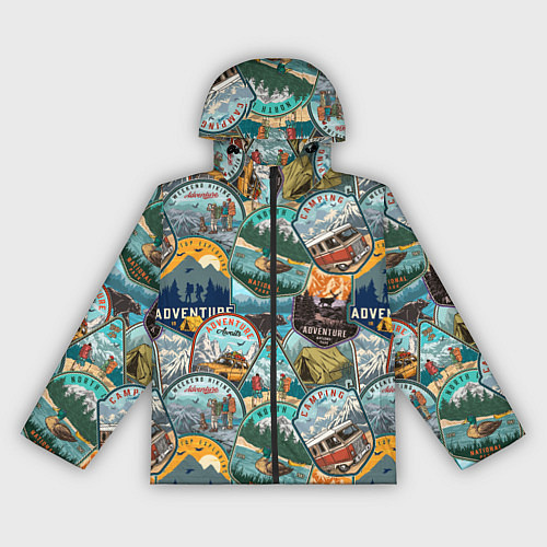 Женская ветровка Adventure stickers / 3D-Черный – фото 1