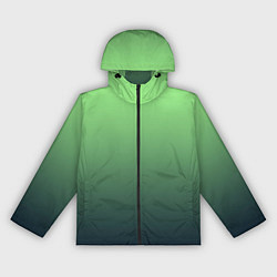 Ветровка с капюшоном женская Градиент зелёный в синий, цвет: 3D-черный