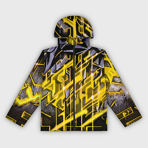 Женская ветровка Yellow and white abstraction / 3D-Черный – фото 1