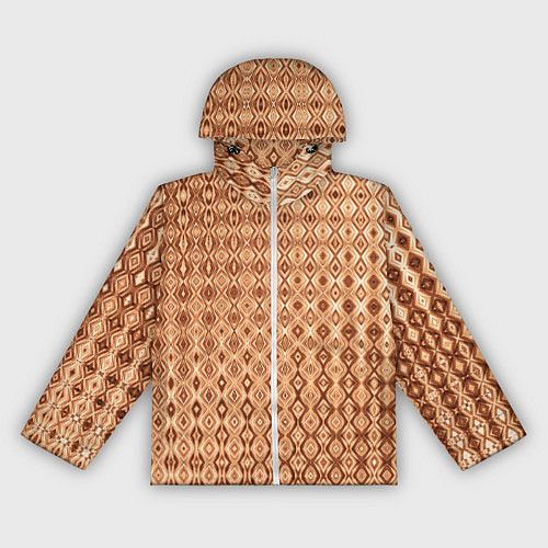 Женская ветровка Светлый коричневый абстрактный узор / 3D-Белый – фото 1