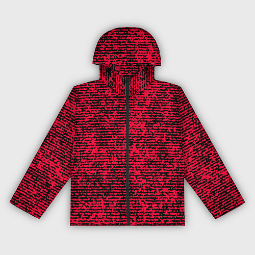 Женская ветровка Ярко-розовый в чёрную текстурированную полоску / 3D-Черный – фото 1