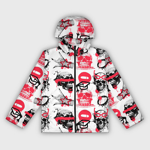 Женская ветровка Текстурные черепа / 3D-Черный – фото 1