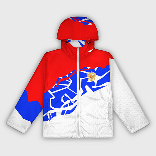 Женская ветровка Россия- астрактивный триколор / 3D-Белый – фото 1
