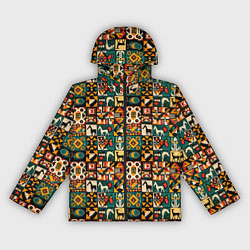 Ветровка с капюшоном женская Африканские паттерн животные, цвет: 3D-черный