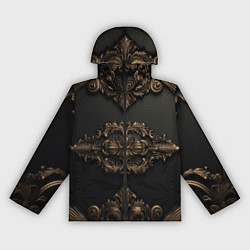 Ветровка с капюшоном женская Объемные темные золотые узоры, цвет: 3D-черный