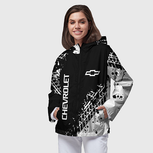 Женская ветровка Шевроле: следы от шин / 3D-Черный – фото 3