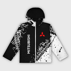 Ветровка с капюшоном женская Митсубиши: следы от шин, цвет: 3D-белый