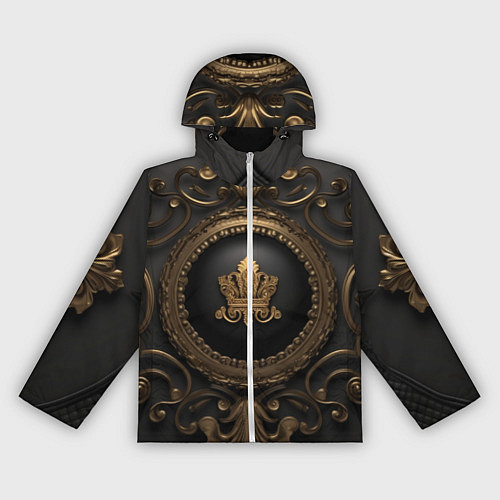 Женская ветровка Классические золотые узоры и корона / 3D-Белый – фото 1