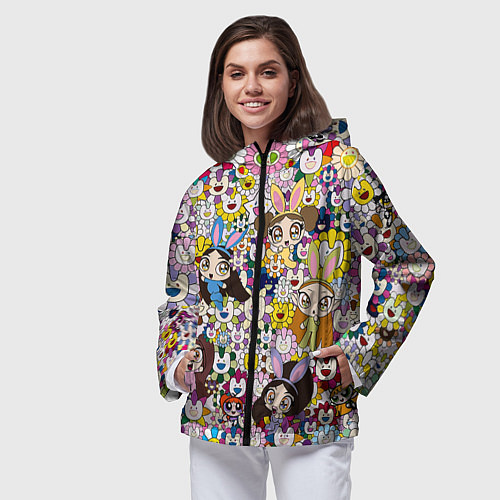 Женская ветровка Right now NewJeans and Takashi Murakami / 3D-Черный – фото 3